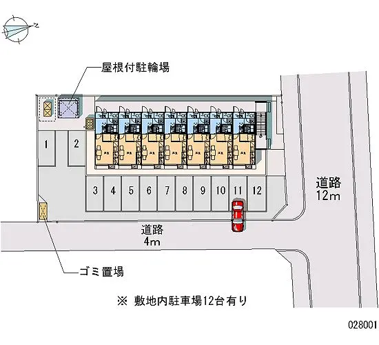 ★手数料０円★会津若松市白虎町　月極駐車場（LP）